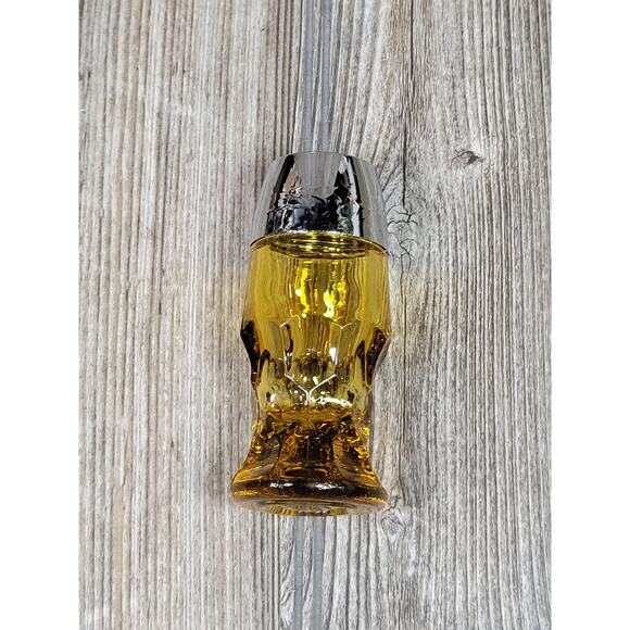 Vintage Amber Salt Pepper Shakers, Georgian Anchor Hocking - Picture 2 of 4